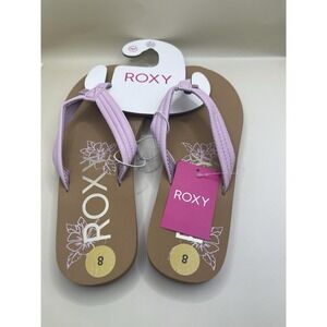 Roxy Women's Flip Flops Beach Sandals Size 8 Tan/pink